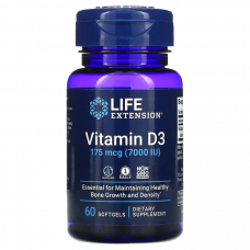 Вітаміни та мінерали Life Extension Vitamin D3 7000 IU, 60 капсул Вітаміни та мінерали Life Extension Vitamin D3 7000 IU, 60 капсул