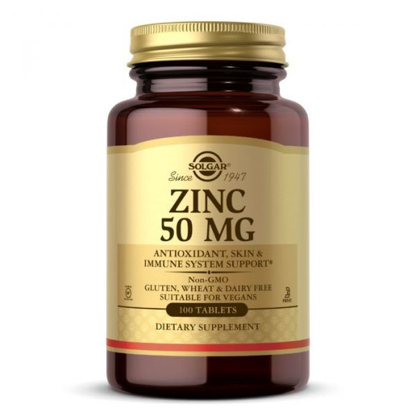 Вітаміни та мінерали Solgar Zinc 50 mg, 100 таблеток