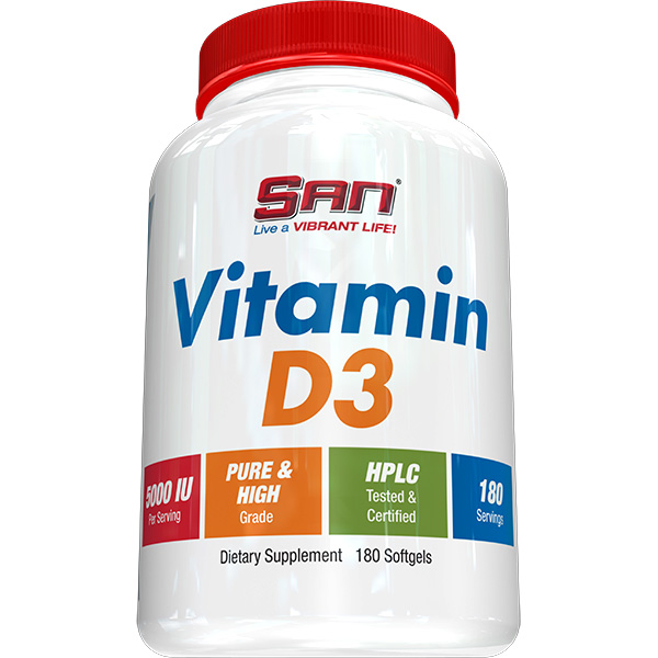 Вітаміни та мінерали SAN Vitamin D3 1000 IU, 180 капсул